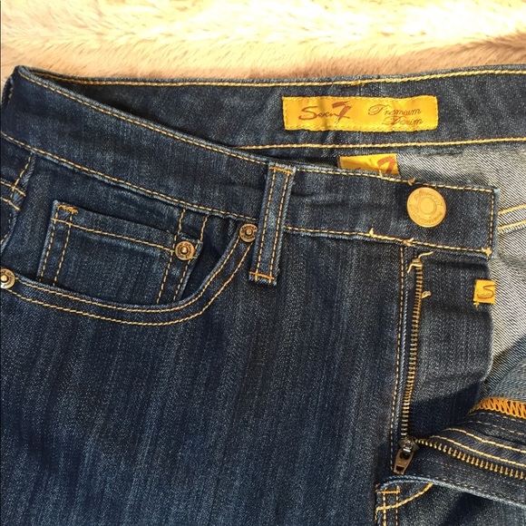 Seven7 Flare Leg Jeans Embellished Pockets Size 6 - Picture 2 of 8